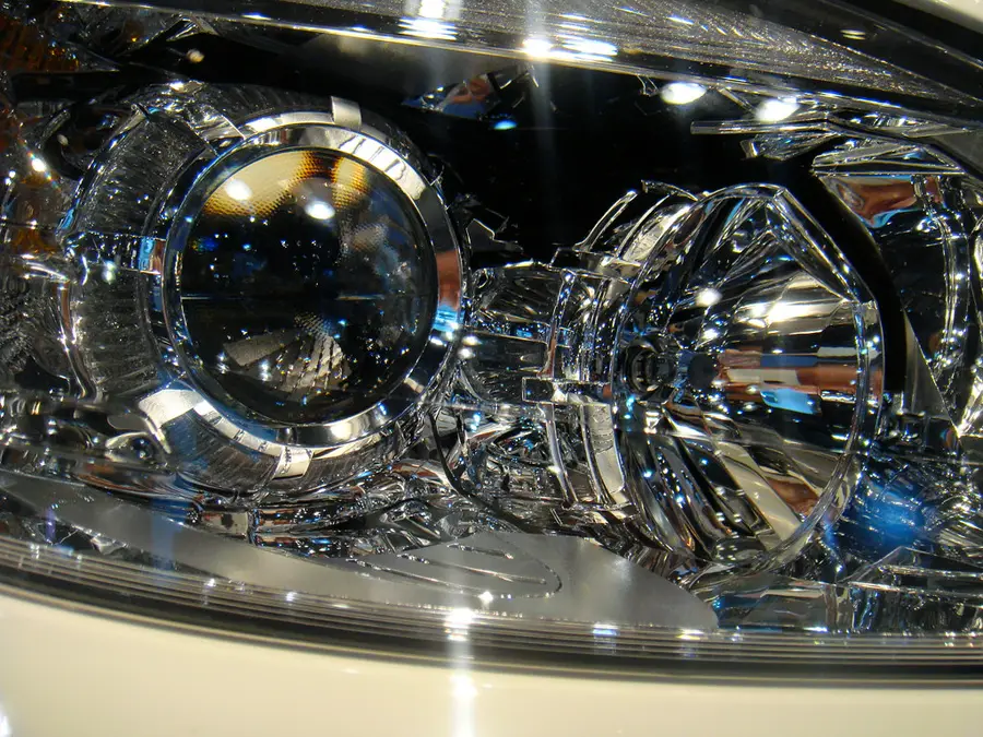 Close-up of a car headlight