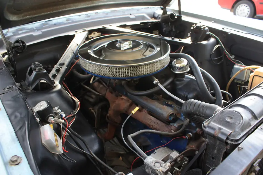 An open car engine bay