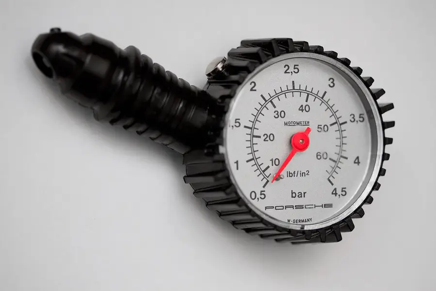 A tire pressure gauge